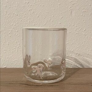 Anthropologie Icon Juice Glass Pink Bow